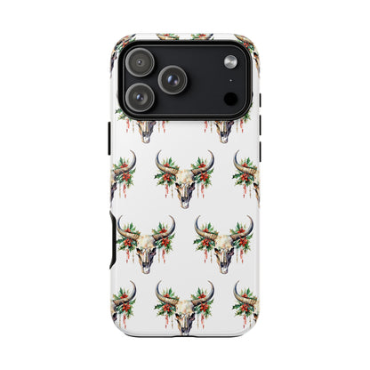 Christmas Bull Skull Tough Phone Case