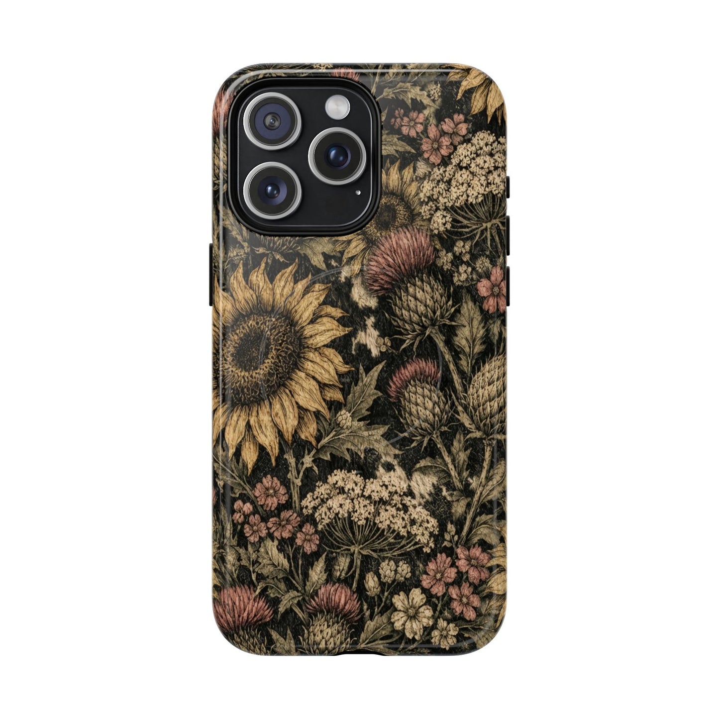 Cowhide Sunflower Thistles Magnetic Case