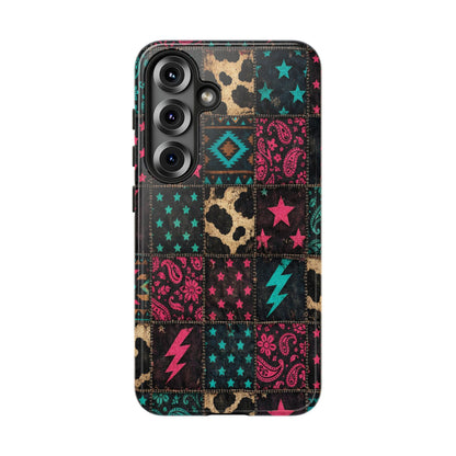 Neon Cowhide Patchwork Tough Case