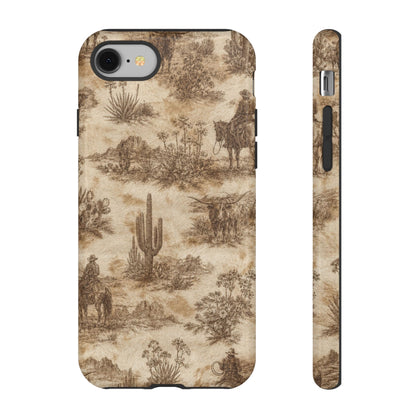 Ivory Cowhide Toile Tough Case