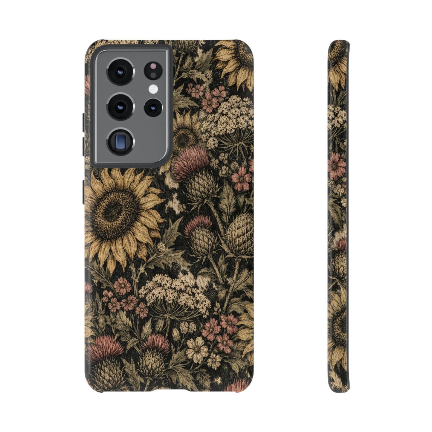 Cowhide Sunflower Thistles Tough Case