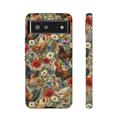 Patriotic Floral Chickens Tough Case
