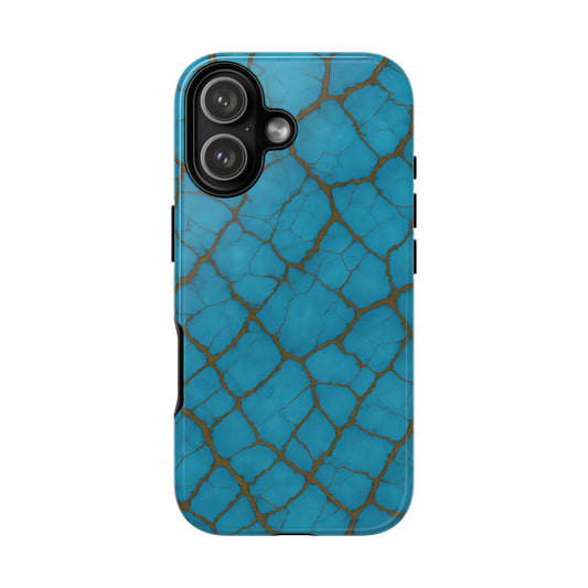 Cracked Turquoise Tough Phone Case