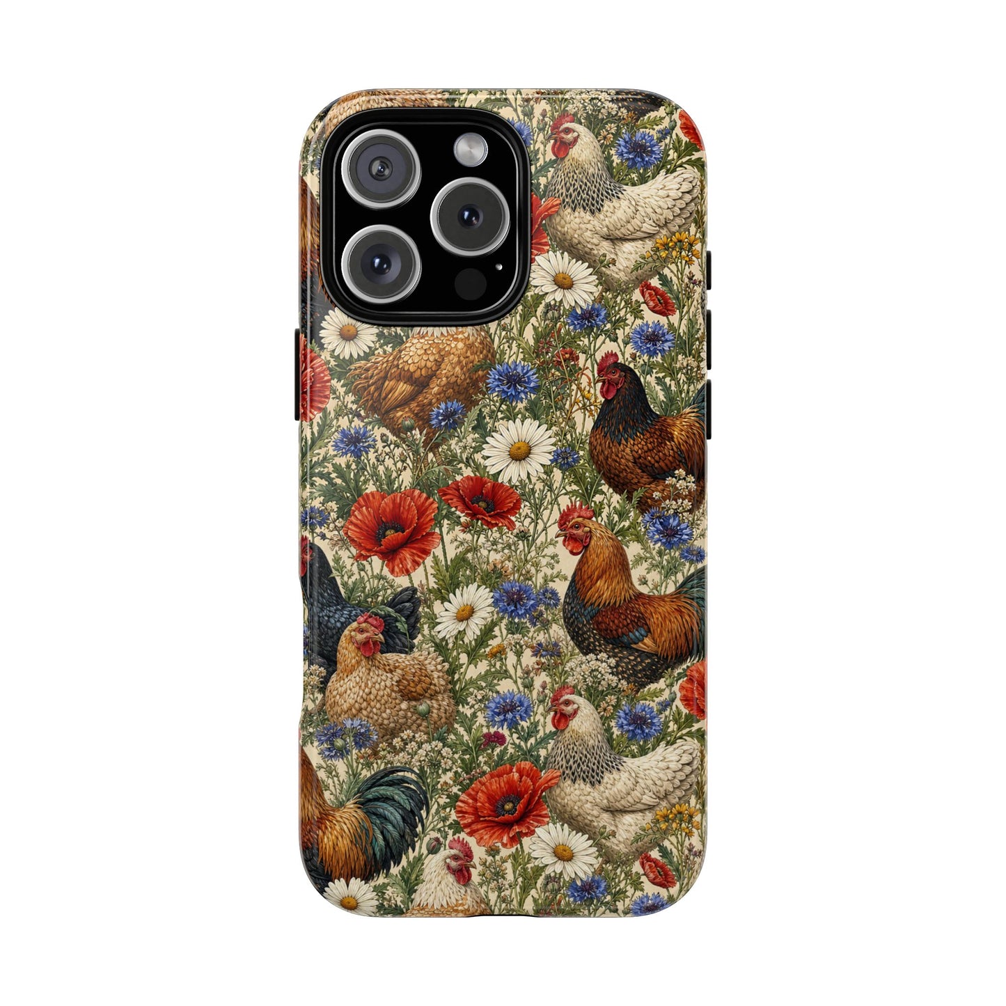 Patriotic Floral Chickens Tough Case