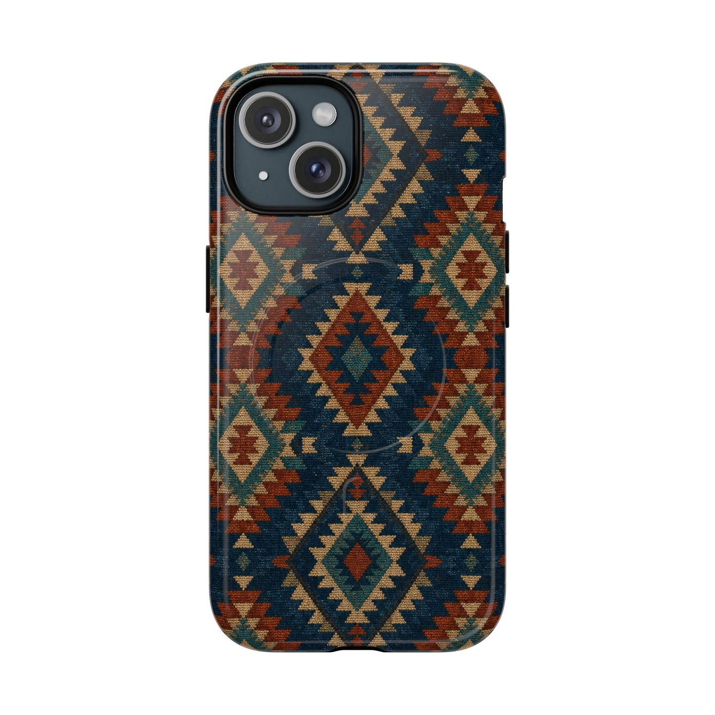 Navy Aztec Magnetic Case