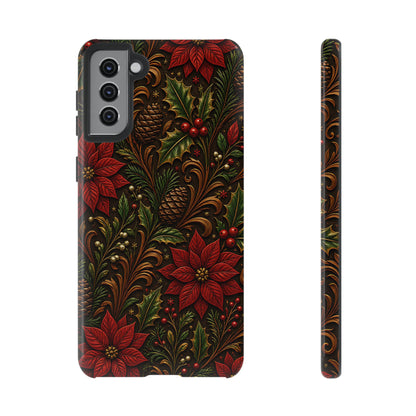 Carved Christmas Holly Tough Case