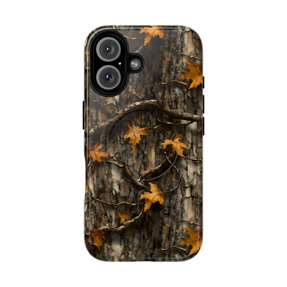Orange Leaf Tree Camo Magnetic Case