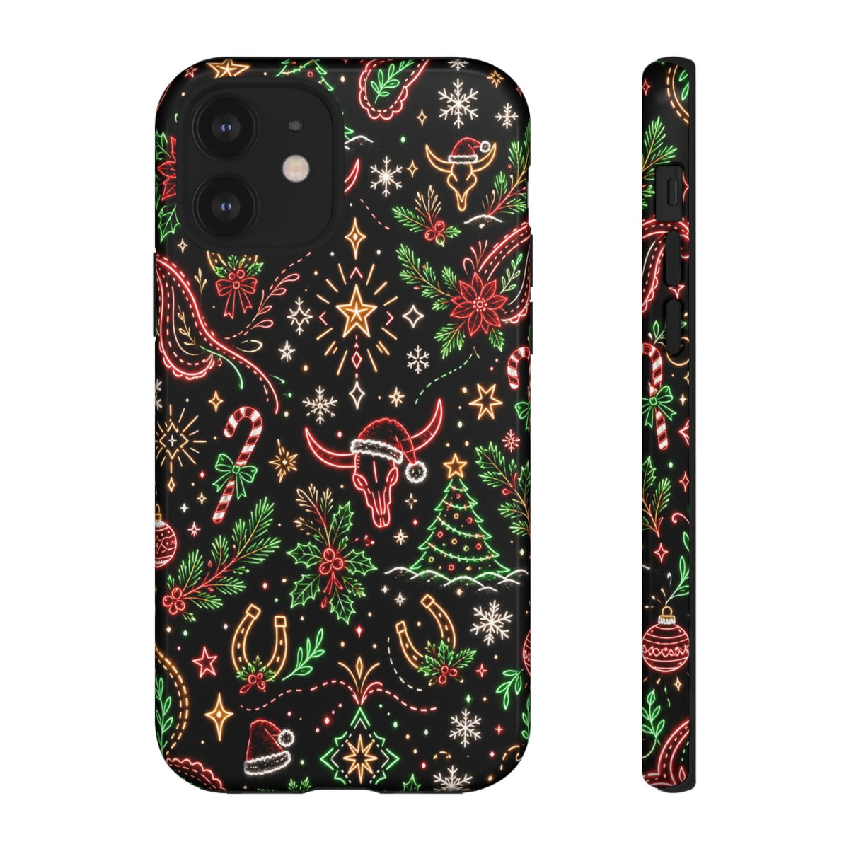 Neon Christmas Skulls Tough Case