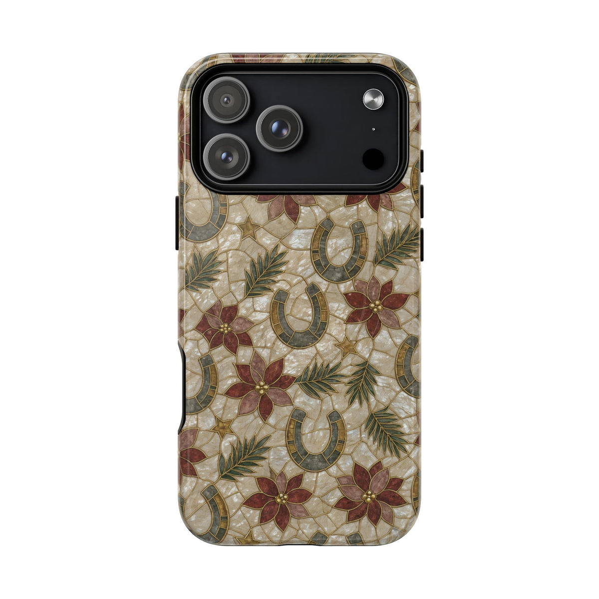 Pearl Horseshoe Poinsettia Magnetic Case