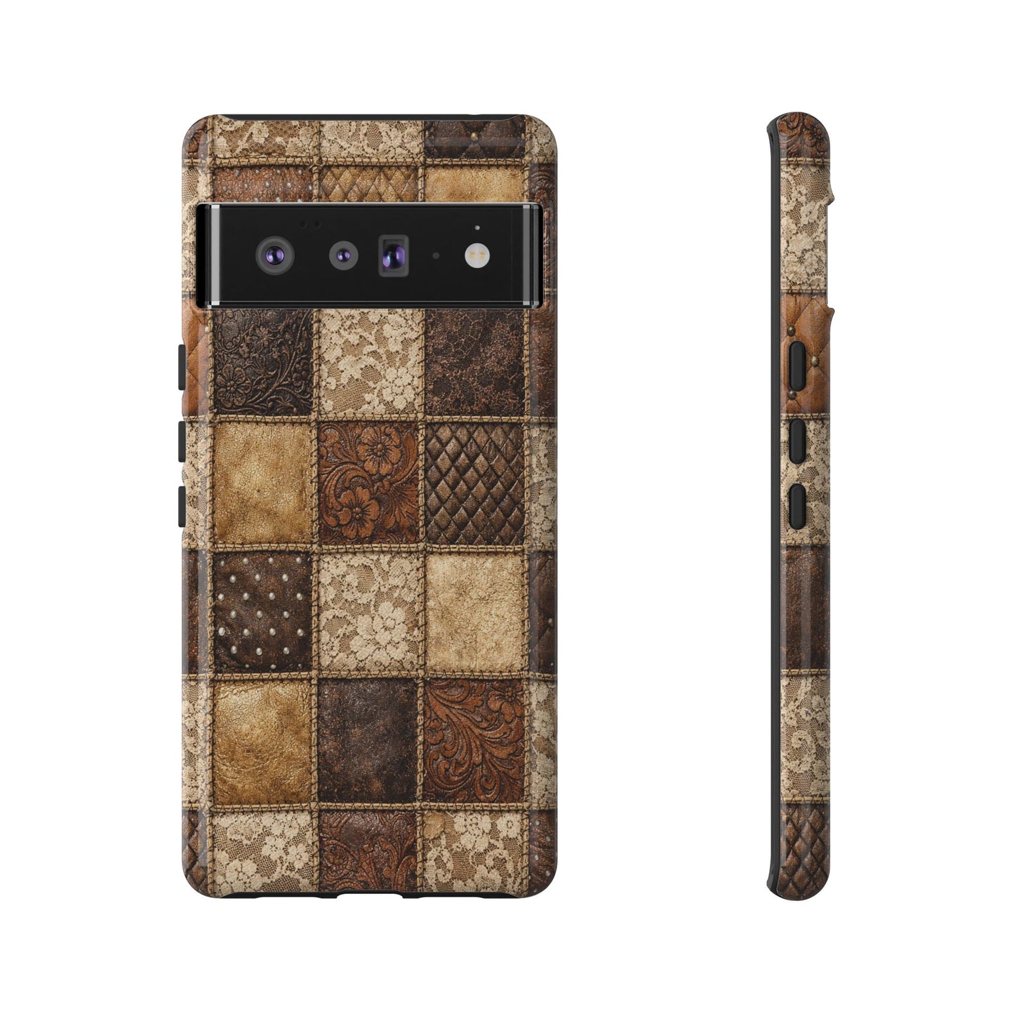 Leather Lace Patchwork Tough Case