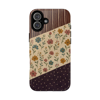 Fall Floral Stripe Magnetic Case