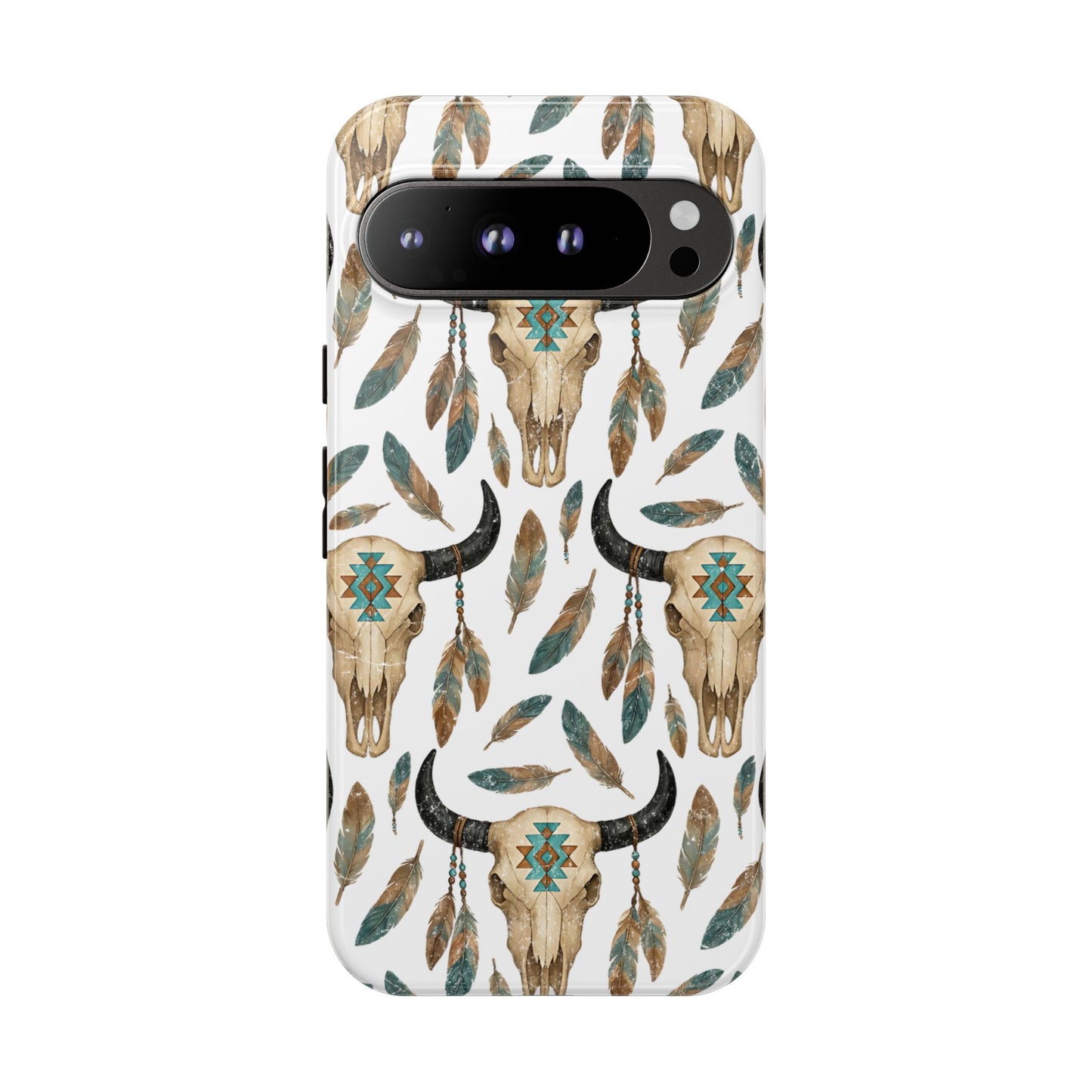 Aztec Feather Skull Tough Case