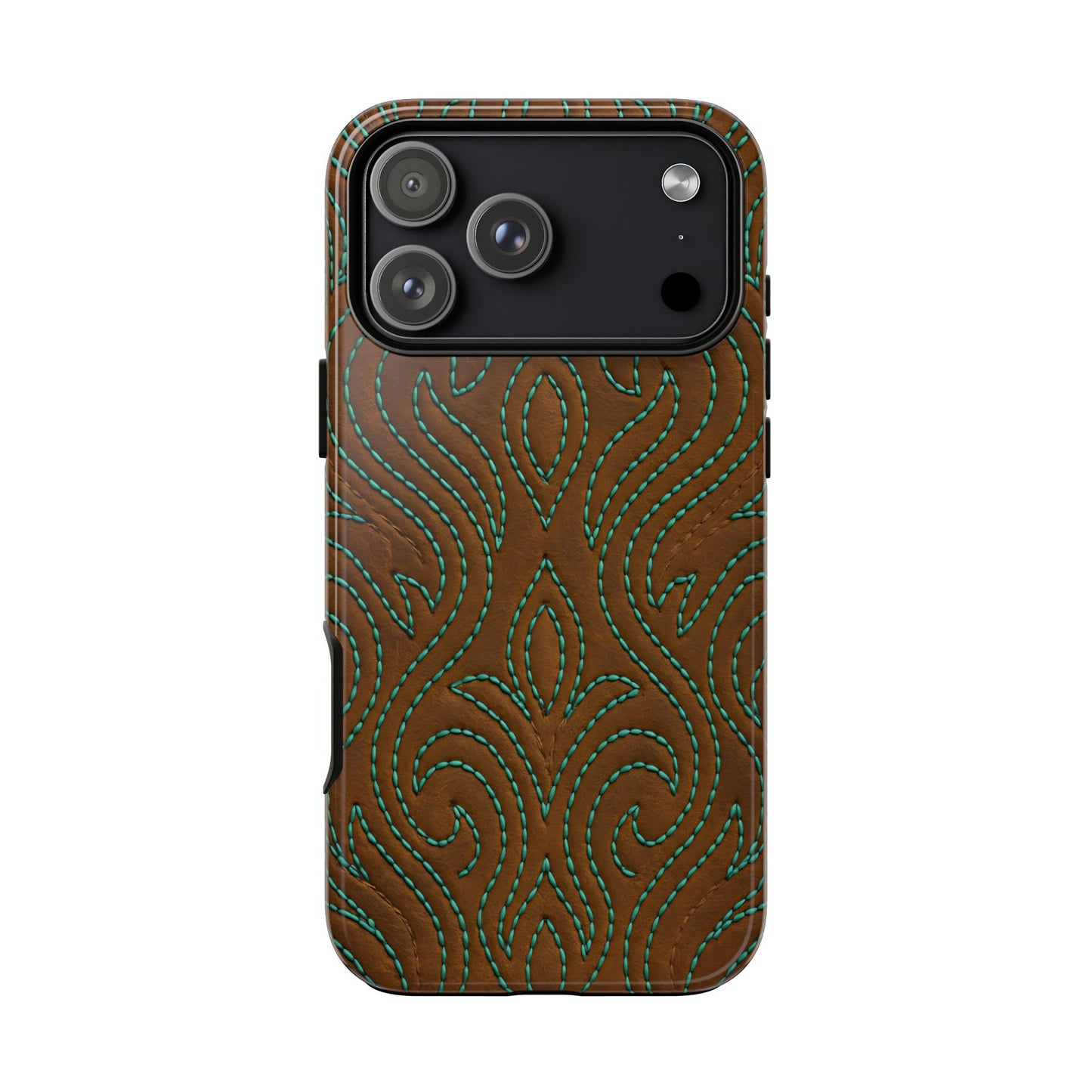 Turquoise Stitched Tough Phone Case