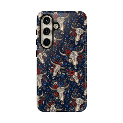 Patriotic Floral Skulls Tough Case