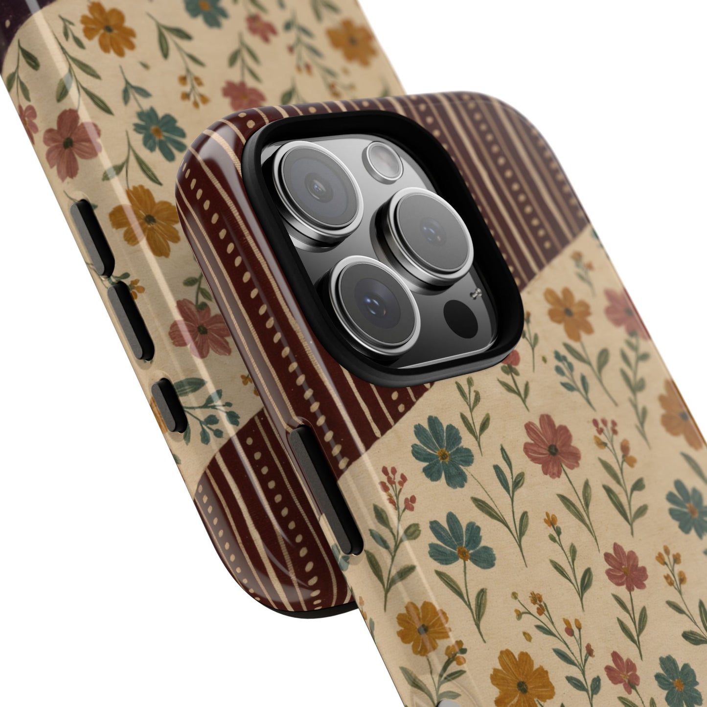 Fall Floral Stripe Tough Case