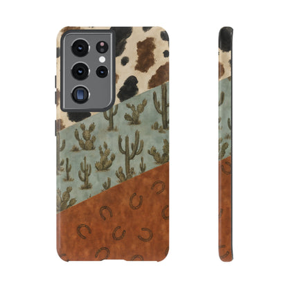 Cowhide Turquoise Cactus Tough Case