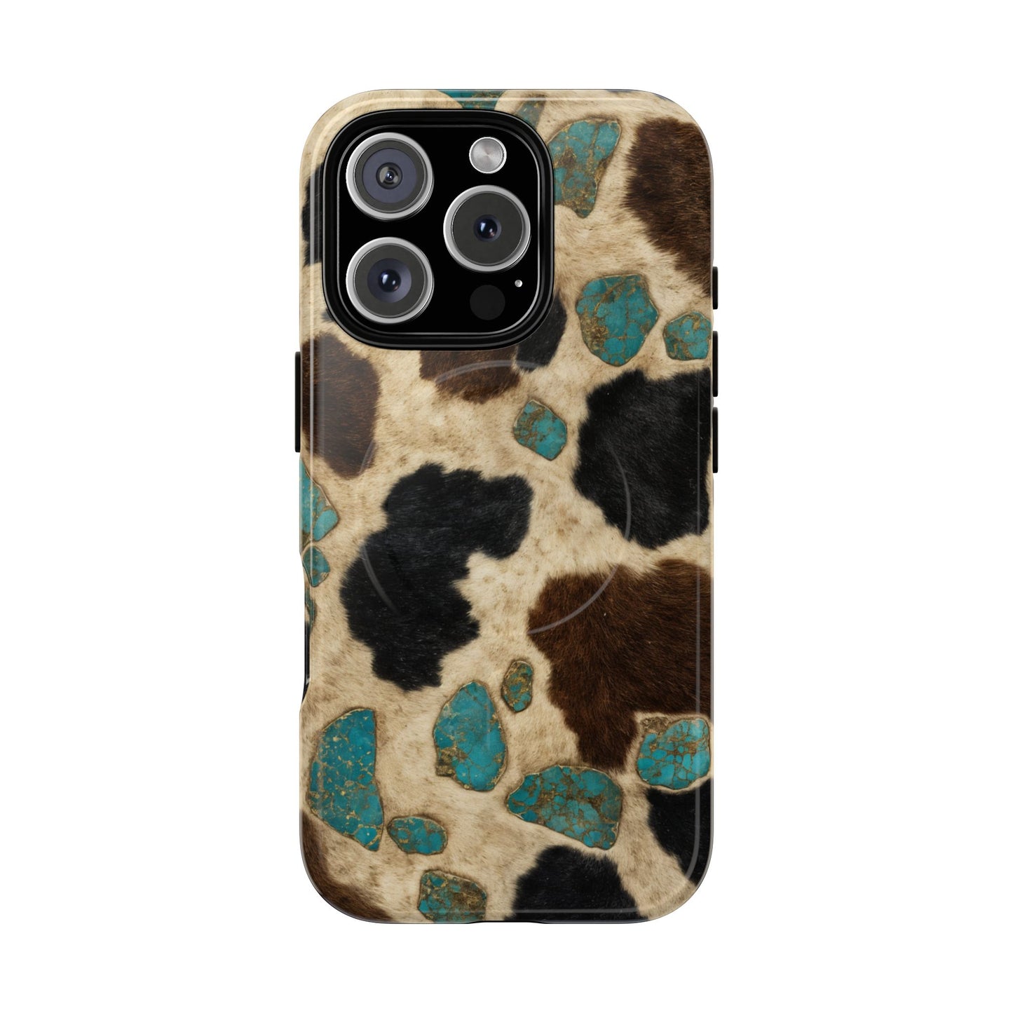 Turquoise Cowhide Magnetic Case
