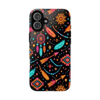 Neon Aztec Feather Tough Case