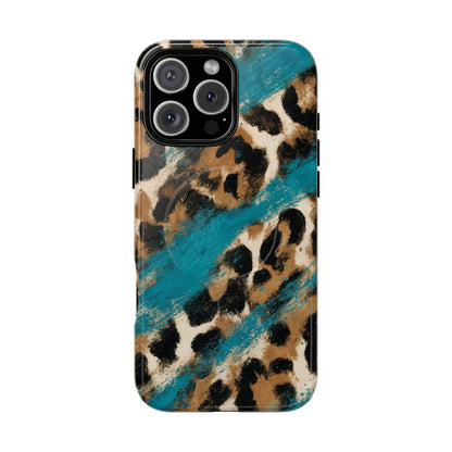 Turquoise Leopard Magnetic Case