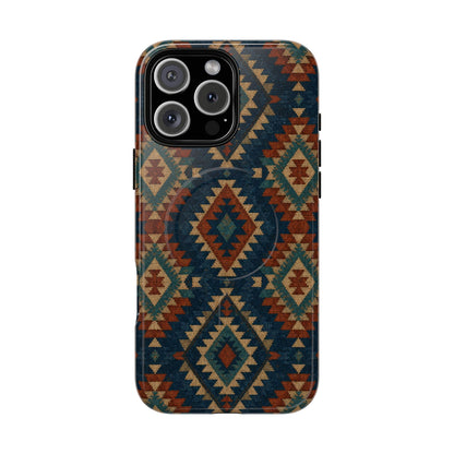 Navy Aztec Magnetic Case