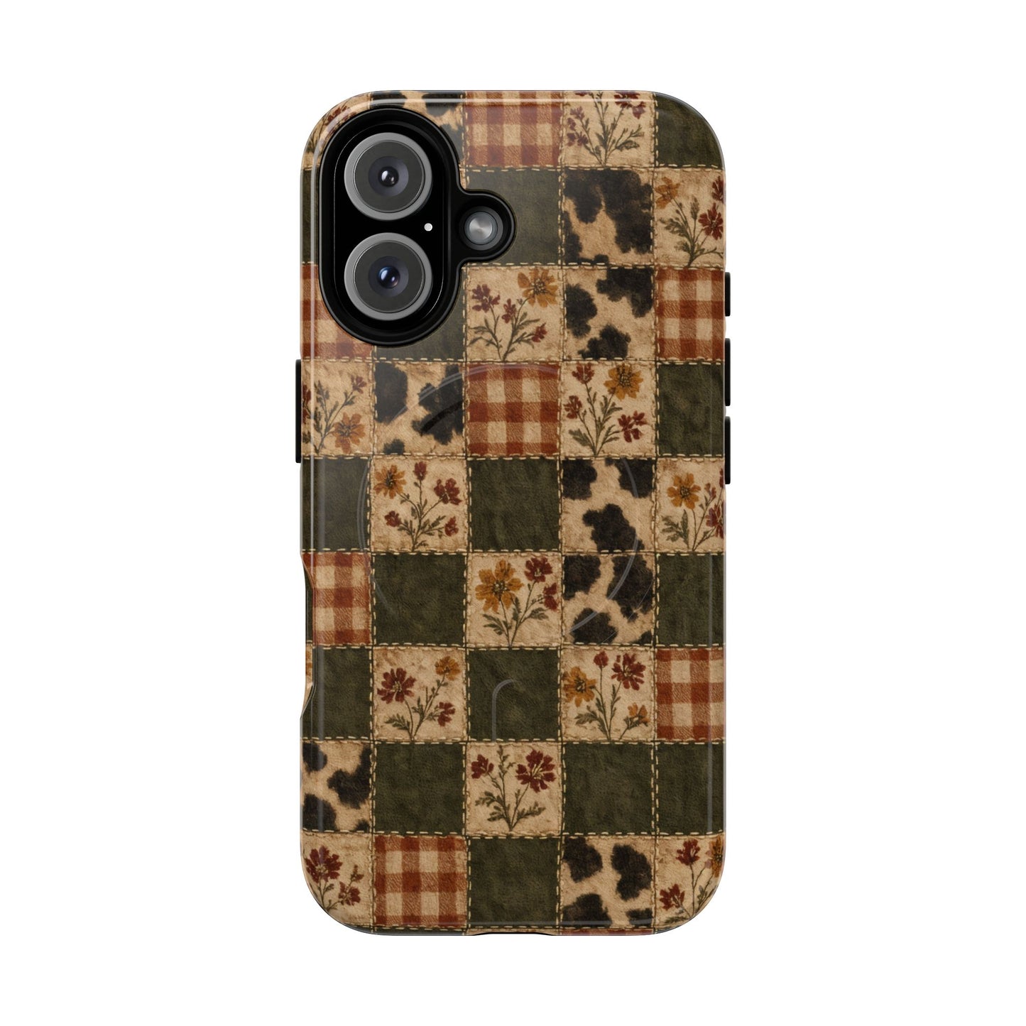 Autumn Plaid Patchwork Magnetic Case