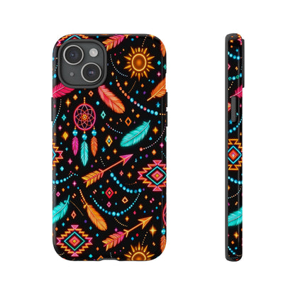 Neon Aztec Feather Tough Case