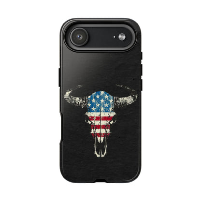 Patriotic Bull Skull Tough Phone Case