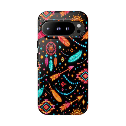 Neon Aztec Feather Tough Case