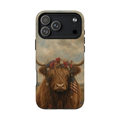 Patriotic Highland Cow Magnetic Case
