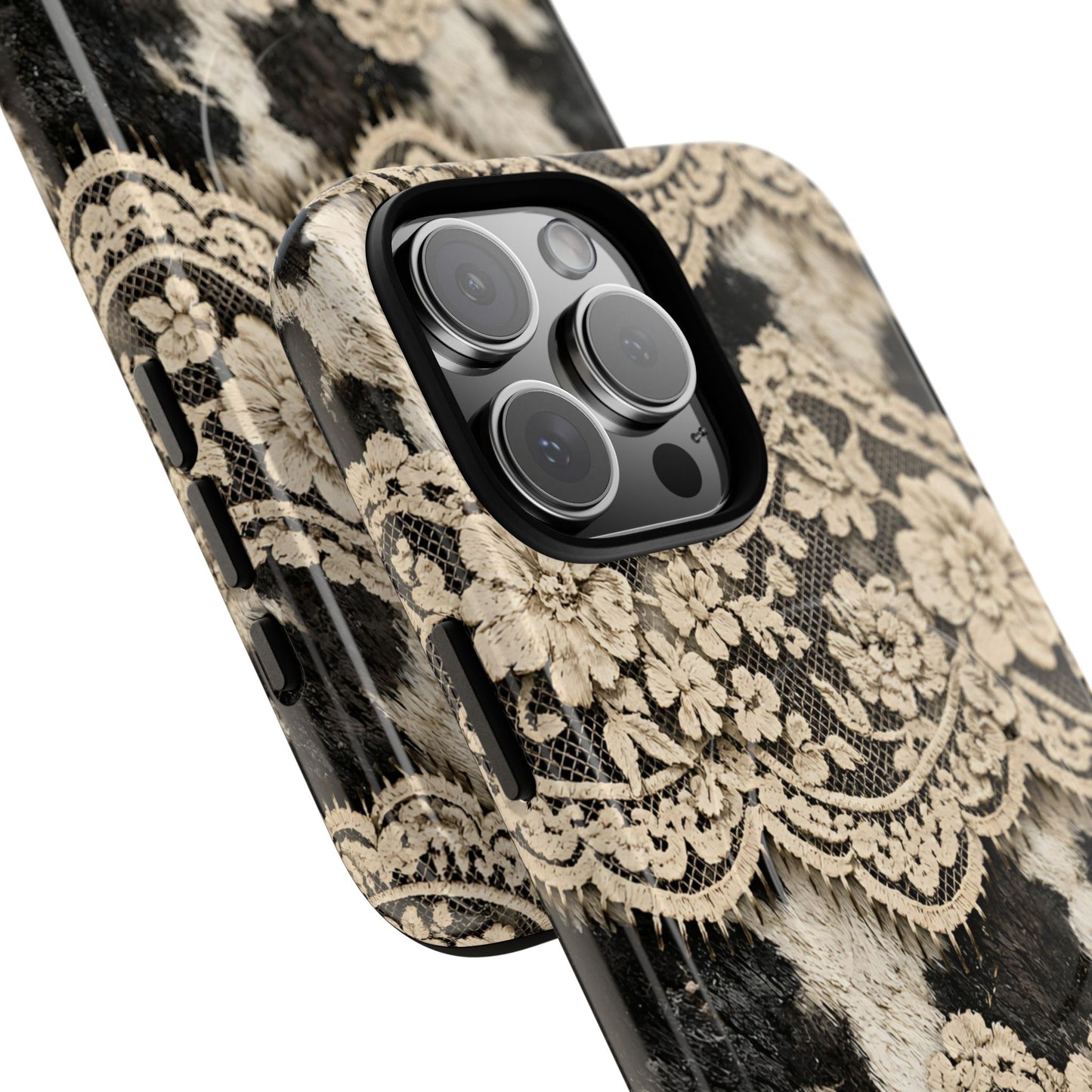 Cowhide Lace Magnetic Case