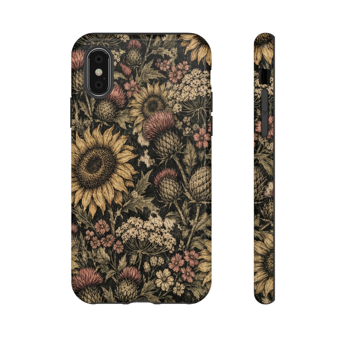 Cowhide Sunflower Thistles Tough Case