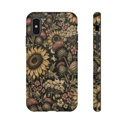 Cowhide Sunflower Thistles Tough Case