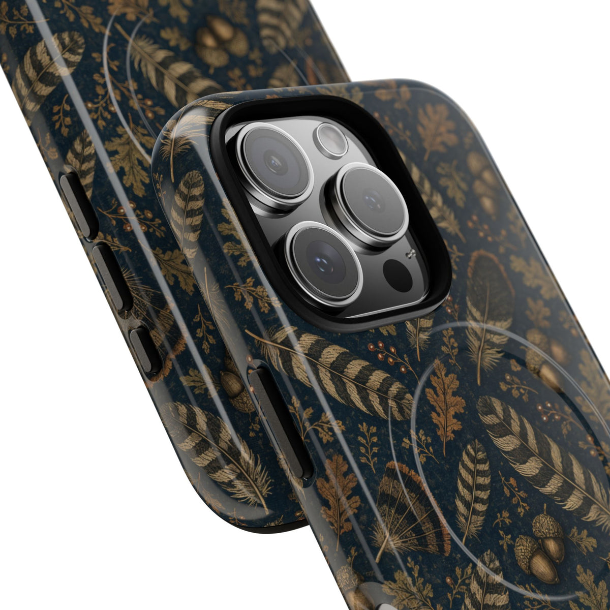 Navy Feathers Magnetic Case