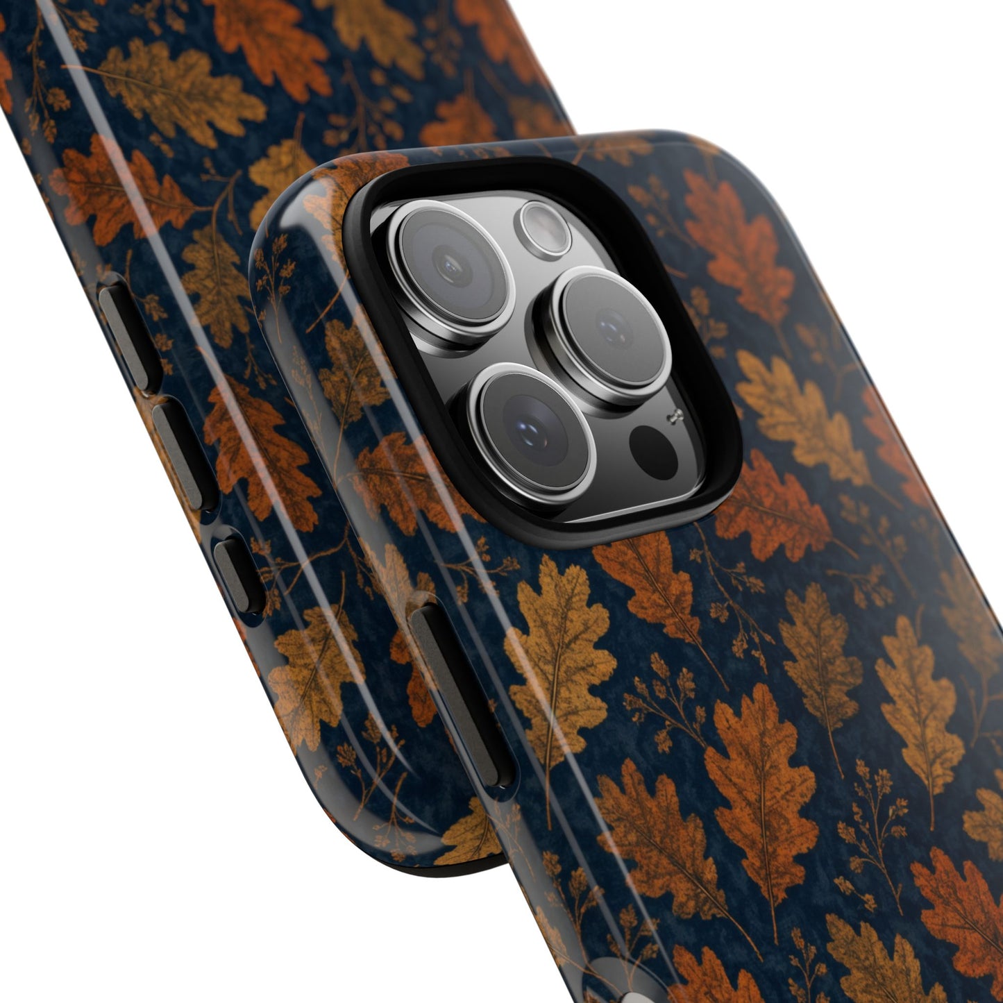 Navy Autumn Leaves Tough Case