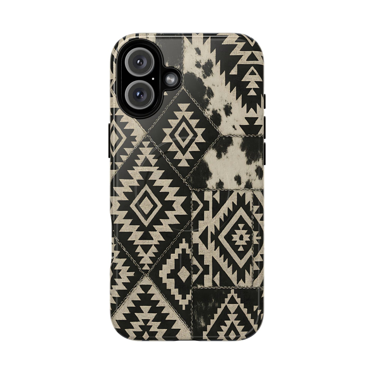 Black Aztec Quilt Magnetic Case