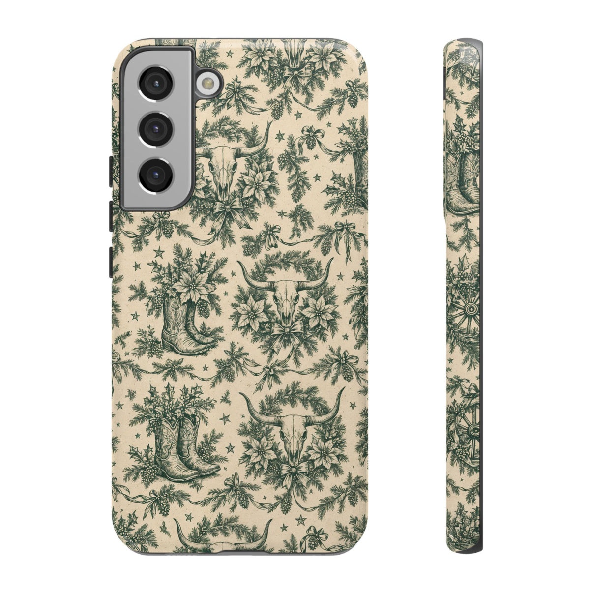 Longhorn Holiday Toile Tough Case