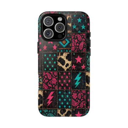 Neon Cowhide Patchwork Tough Case