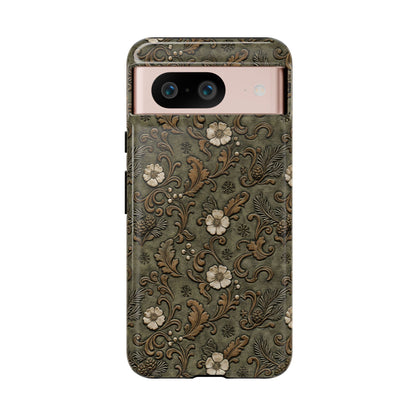 Sage Tooled Roses Tough Case