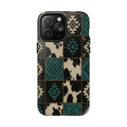 Turquiose Aztec Patchwork Magnetic Case