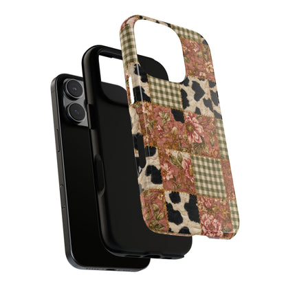 Cowhide Floral Quilt Tough Case