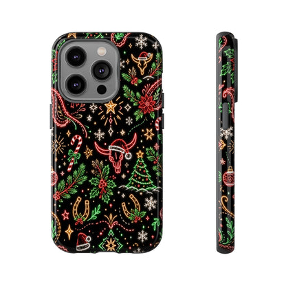 Neon Christmas Skulls Tough Case