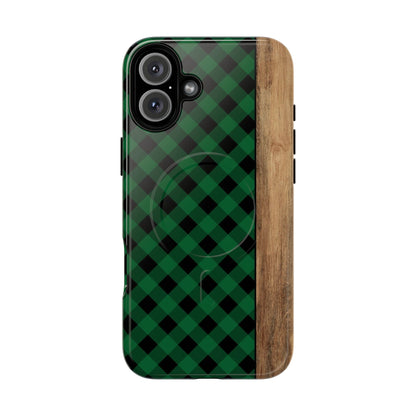 Green Plaid Magnetic Case