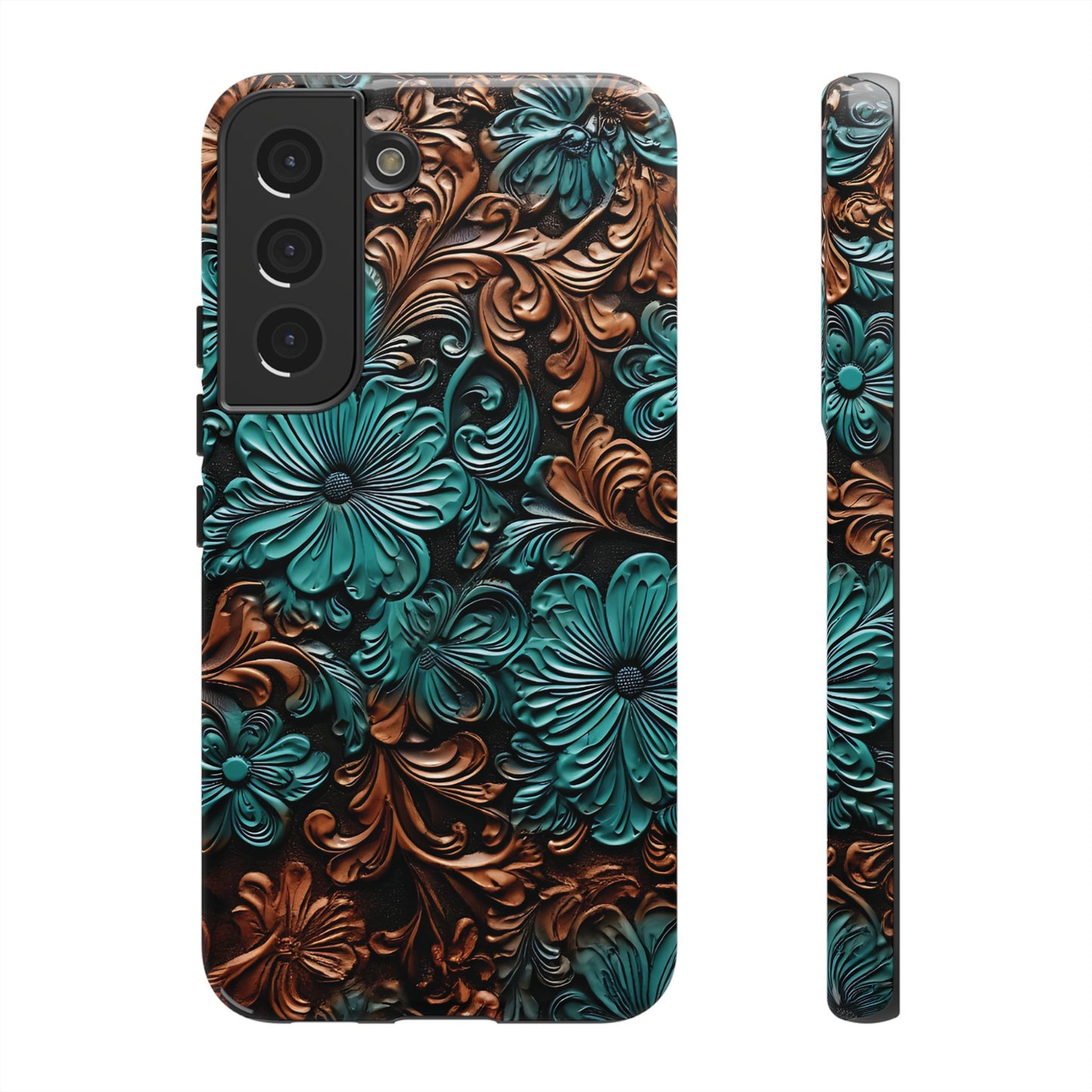 Faux Tooled Floral Tough Case