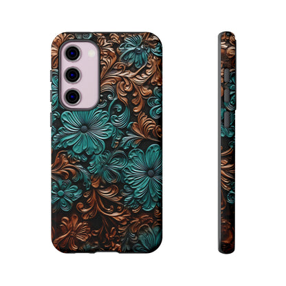 Faux Tooled Floral Tough Case