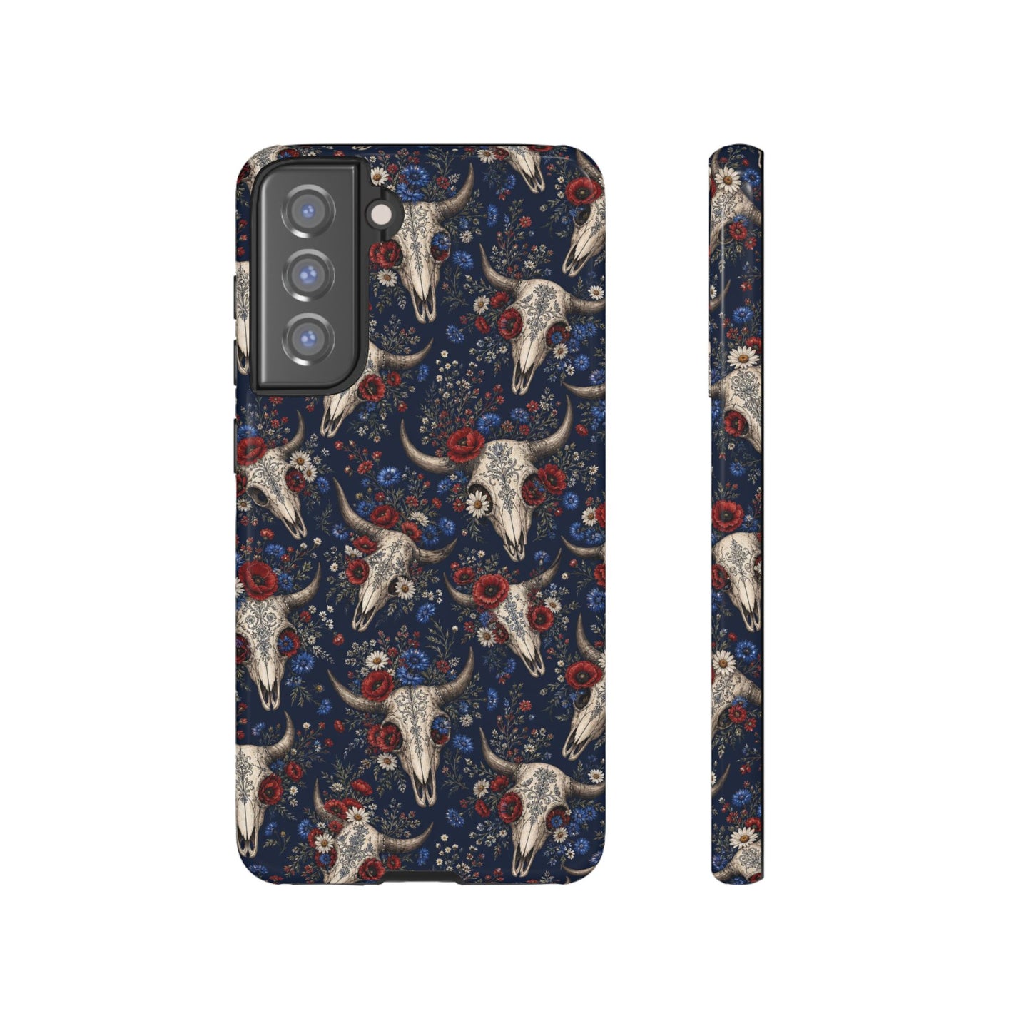 Patriotic Floral Skulls Tough Case
