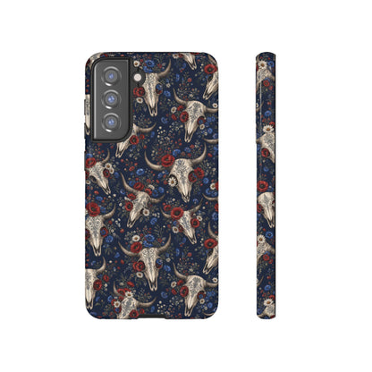 Patriotic Floral Skulls Tough Case