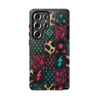 Neon Cowhide Patchwork Tough Case