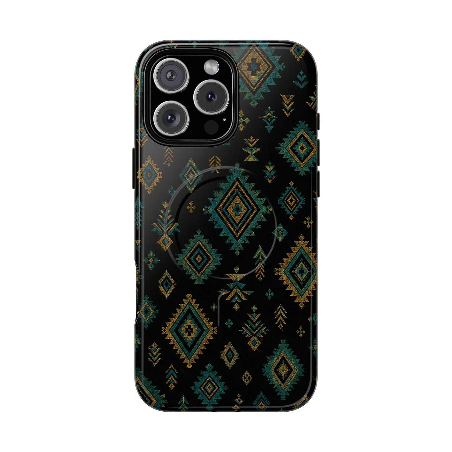 Turquoise Gold Aztec Magnetic Case