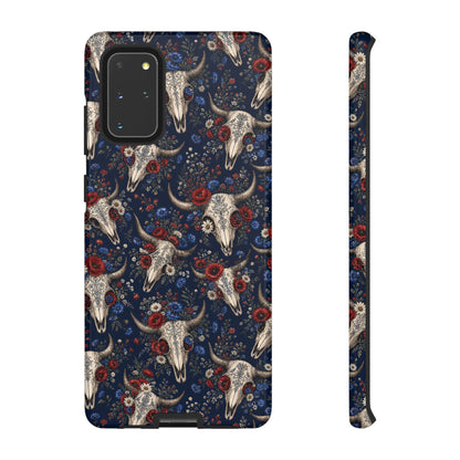 Patriotic Floral Skulls Tough Case