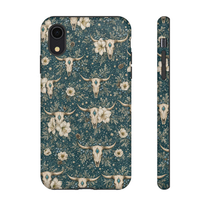 Turquoise Winter Skull Tough Case